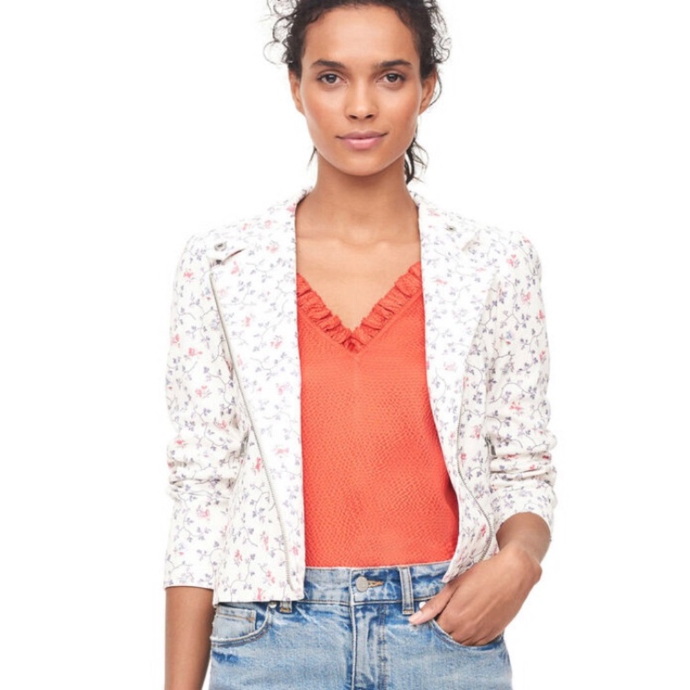 Nwt rebecca taylor leather jacket sz 4